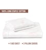 Carrara Marble Lt Pink Printed 400 TC Cotton Super King Sized Bedsheet with 2 Pillow Covers