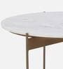 Hynde Round Marble Top Coffee Table In Brass Finish With Marble Top