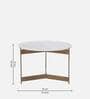Hynde Round Marble Top Coffee Table In Brass Finish With Marble Top