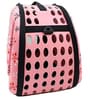 Paw Starry Pink & Black Fabric Travel Pet Carrier Backpack