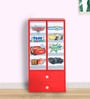 Cars 2 Door Theme Wardrobe with Drawers in Red Colour