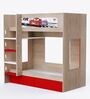 Cars Bunk Bed in Oak Finish with Drawer Storage