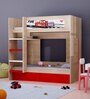 Cars Bunk Bed in Oak Finish with Drawer Storage