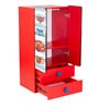 Cars 2 Door Theme Wardrobe with Drawers in Red Colour