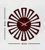 Cart Wheel Shape Brown Wood & Mdf Wall Clock