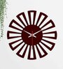 Cart Wheel Shape Brown Wood & Mdf Wall Clock