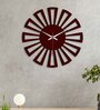 Cart Wheel Shape Brown Wood & Mdf Wall Clock
