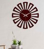 Cart Wheel Shape Brown Wood & Mdf Wall Clock