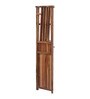 Cartesian Sheesham Wood Corner Bookshelf in Rustic Teak Finish