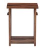 Cartesian Sheesham Wood End Table in Rustic Teak Finish
