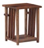 Cartesian Sheesham Wood End Table in Rustic Teak Finish