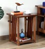 Cartesian Sheesham Wood End Table in Rustic Teak Finish