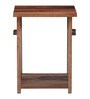 Cartesian Sheesham Wood End Table in Rustic Teak Finish