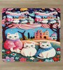 Cartoon Characters 7D King Size Cotton Blend Double Bedsheet with 2 Pillow Covers