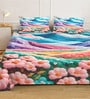 Cartoon Characters 7D King Size Cotton Blend Double Bedsheet with 2 Pillow Covers