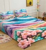 Cartoon Characters 7D King Size Cotton Blend Double Bedsheet with 2 Pillow Covers
