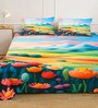 Cartoon Characters 7D King Size Cotton Blend Double Bedsheet with 2 Pillow Covers