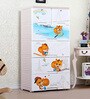 Happy Squirrel Five Layer Chest of Drawer (Two Locks) in White