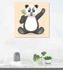 Cartoon Panda Multicolour Canvas Framed Wall Painting