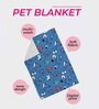 Cartoon- Small Blue & White Fabric Dog Blanket