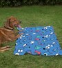 Cartoon- Small Blue & White Fabric Dog Blanket