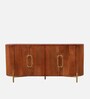 Carvelle Solid Wood Sideboard In Dark Brown Colour