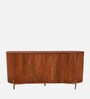 Carvelle Solid Wood Sideboard In Dark Brown Colour