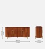 Carvelle Solid Wood Sideboard In Dark Brown Colour