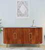 Carvelle Solid Wood Sideboard In Dark Brown Colour