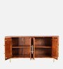 Carvelle Solid Wood Sideboard In Dark Brown Colour