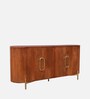 Carvelle Solid Wood Sideboard In Dark Brown Colour