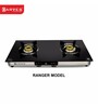 CARVES 2 Burner Ranger Glass Gas Stove (Casting Heavy pan Supports, ISI Certified)