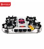 CARVES 4 Burner Qauttro Nova Series Stainless Steel LPG Gas Stove (Casting Heavy pan Supports, ISI Certified)