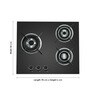 Carysil 3 Brass Burners Automatic Glass Hob (Model No: Kristal 78-3)