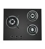 Carysil 3 Brass Burners Automatic Glass Hob (Model No: Salsa 60-3) (Black)