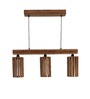 Casa 3 Lights Brown Solid Wood Linear Chandelier Cluster Hanging Light