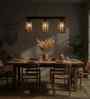 Casa 3 Lights Brown Solid Wood Linear Chandelier Cluster Hanging Light