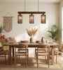 Casa 3 Lights Brown Solid Wood Linear Chandelier Cluster Hanging Light