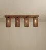 Casa 4 Lights Brown Solid Wood Flush Mounted Ceiling Light