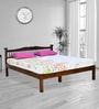 Casa Acacia Wood King Size Bed In Walnut Finish