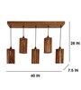 Casa 5 Lights Brown Solid Wood Linear Chandelier Cluster Hanging Light