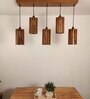 Casa 5 Lights Brown Solid Wood Linear Chandelier Cluster Hanging Light