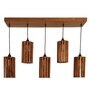 Casa 5 Lights Brown Solid Wood Linear Chandelier Cluster Hanging Light