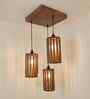 Casa Brown Solid Wood Cluster Hanging Light