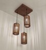 Casa Brown Solid Wood Cluster Hanging Light