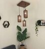Casa Brown Solid Wood Cluster Hanging Light