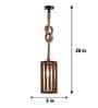 Casa Brown Solid Wood Single Hanging Light