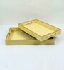 Casa Gold Cream Twill Leather Tray