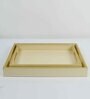 Casa Gold Croco Cream Leather Tray