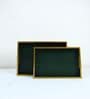 Casa Gold Green Leather Tray